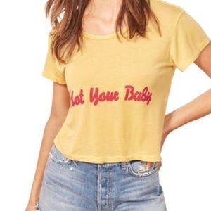 NWT Reformation Yellow Crop Tee Size S